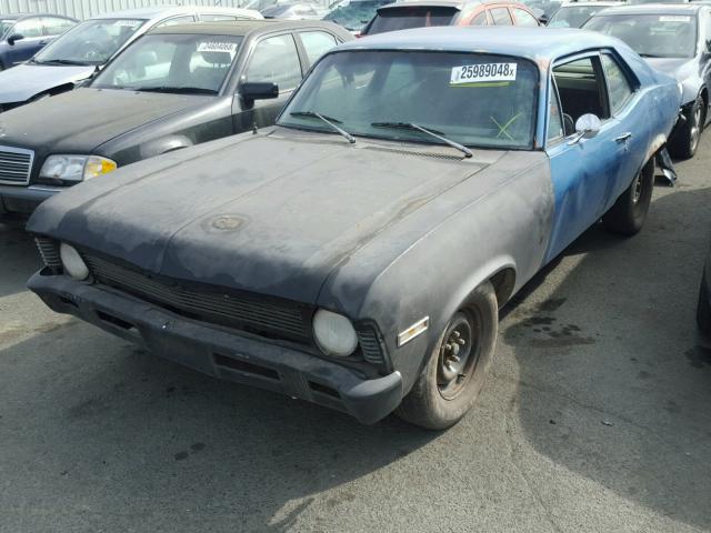 1X27D2L109255 - 1972 CHEVROLET NOVA BLUE photo 2