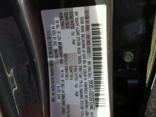 3MYDLBZV2GY132049 - 2016 TOYOTA SCION IA CHARCOAL photo 10