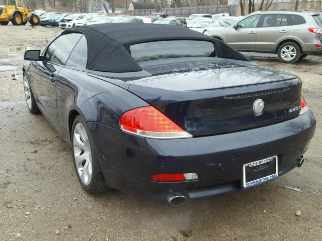 WBAEK13557CN80459 - 2007 BMW 650 I BLUE photo 3