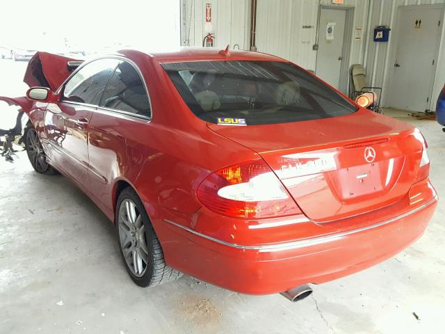 WDBTJ56H88F240070 - 2008 MERCEDES-BENZ CLK 350 RED photo 3