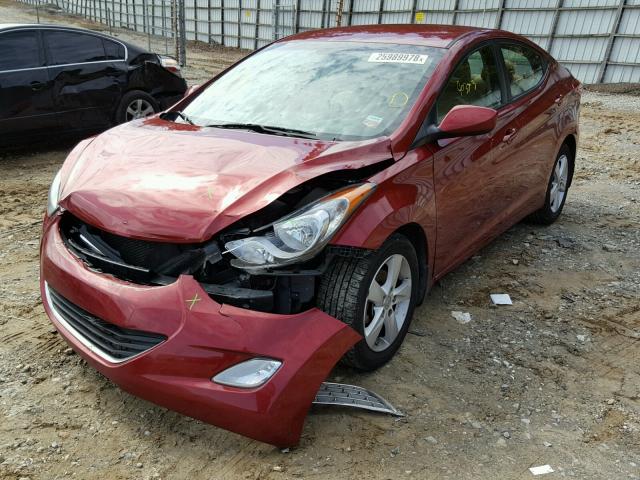 5NPDH4AE9DH231936 - 2013 HYUNDAI ELANTRA GL BURGUNDY photo 2