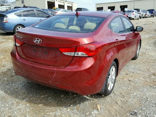 5NPDH4AE9DH231936 - 2013 HYUNDAI ELANTRA GL BURGUNDY photo 4