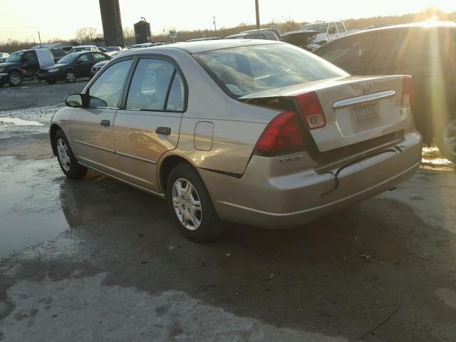 2HGES16521H558472 - 2001 HONDA CIVIC LX TAN photo 3