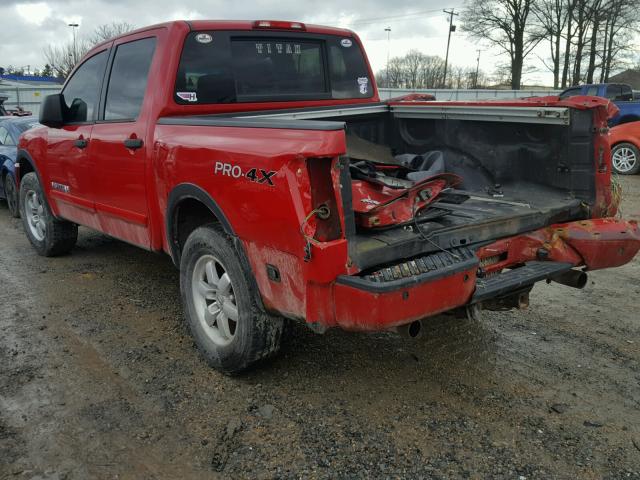 1N6AA07C98N325906 - 2008 NISSAN TITAN XE RED photo 3