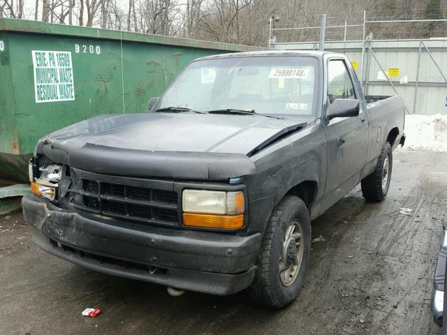 1B7FL26X2PS261565 - 1993 DODGE DAKOTA BLACK photo 2