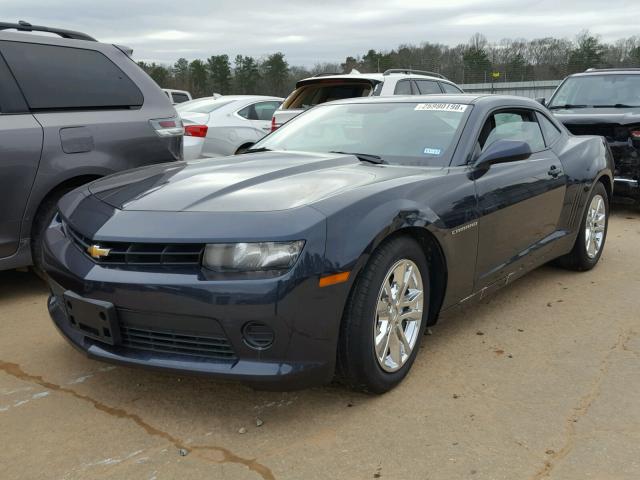 2G1FA1E34E9292273 - 2014 CHEVROLET CAMARO LS BLUE photo 2