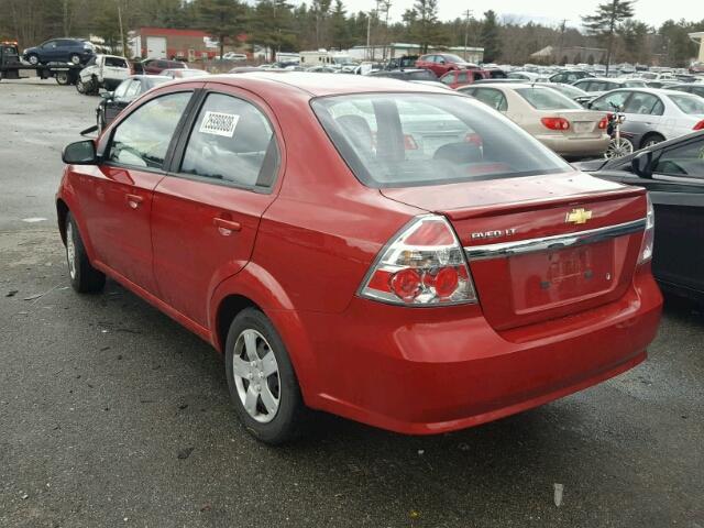 KL1TD5DE8AB125958 - 2010 CHEVROLET AVEO LS RED photo 3