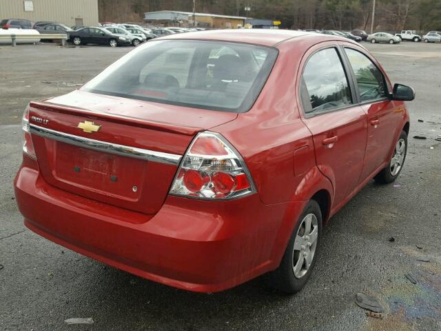 KL1TD5DE8AB125958 - 2010 CHEVROLET AVEO LS RED photo 4