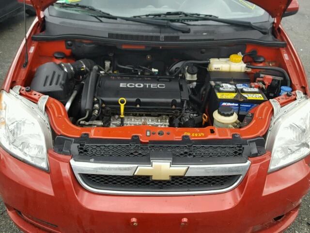 KL1TD5DE8AB125958 - 2010 CHEVROLET AVEO LS RED photo 7