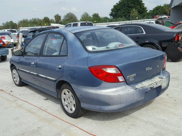 KNADC123626090919 - 2002 KIA RIO BLUE photo 3