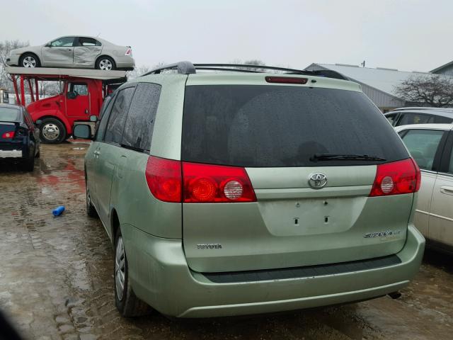 5TDZK23C28S146511 - 2008 TOYOTA SIENNA CE GREEN photo 3