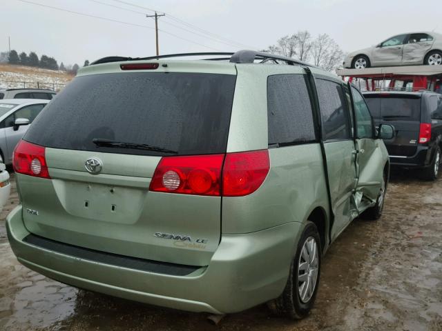 5TDZK23C28S146511 - 2008 TOYOTA SIENNA CE GREEN photo 4