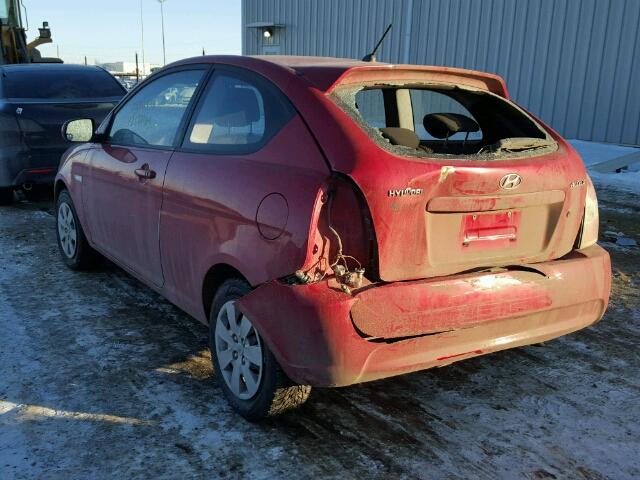 KMHCN3BC5BU207594 - 2011 HYUNDAI ACCENT SE RED photo 3