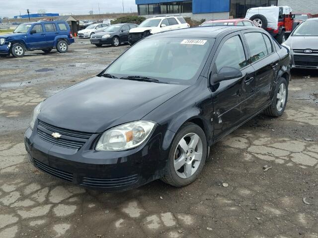 1G1AT58H597293460 - 2009 CHEVROLET COBALT LT BLACK photo 2