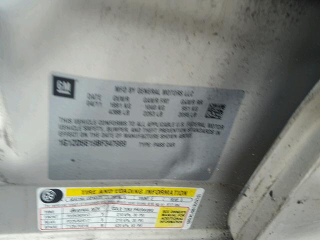 1G1ZD5E19BF347989 - 2011 CHEVROLET MALIBU 2LT BEIGE photo 10