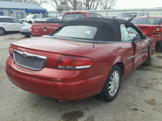 1C3EL55UX1N598810 - 2001 CHRYSLER SEBRING LX RED photo 4