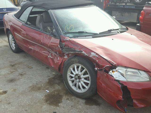 1C3EL55UX1N598810 - 2001 CHRYSLER SEBRING LX RED photo 9