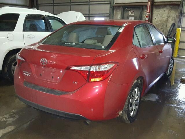 5YFBURHE2FP240974 - 2015 TOYOTA COROLLA L RED photo 4