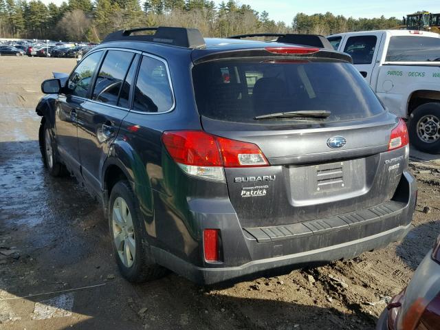 4S4BRBCC0B3354274 - 2011 SUBARU OUTBACK 2. GRAY photo 3