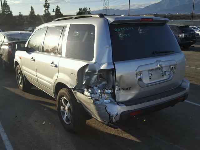 5FNYF28767B020277 - 2007 HONDA PILOT EXL SILVER photo 3