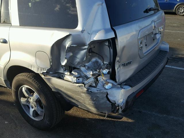 5FNYF28767B020277 - 2007 HONDA PILOT EXL SILVER photo 9