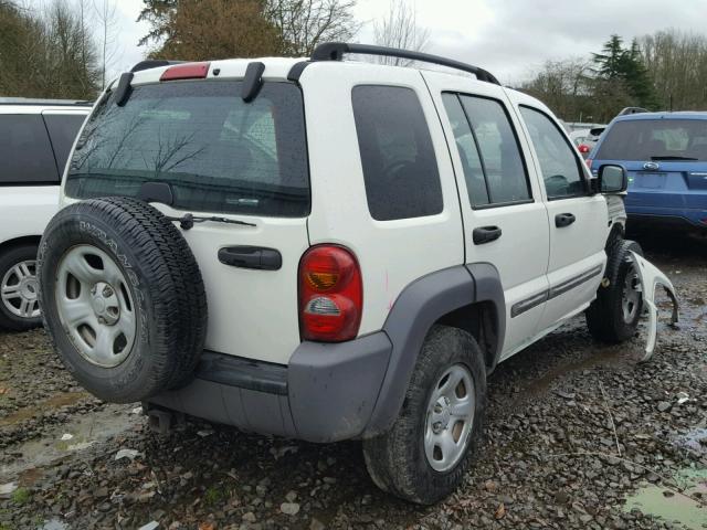 1J4GL48K93W729533 - 2003 JEEP LIBERTY SP WHITE photo 4