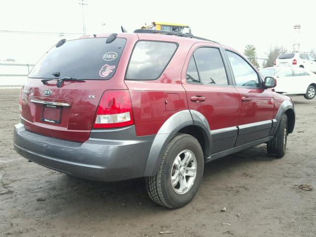 KNDJC733265569437 - 2006 KIA SORENTO EX RED photo 4