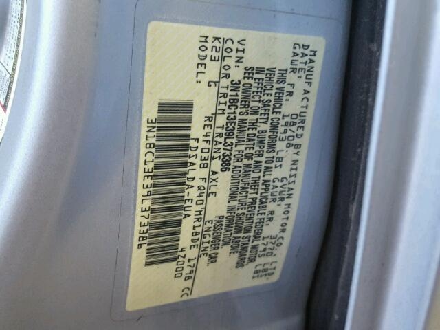 3N1BC13E39L373386 - 2009 NISSAN VERSA S GRAY photo 10