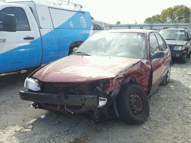 1NXBR12E2XZ201054 - 1999 TOYOTA COROLLA VE BURGUNDY photo 2