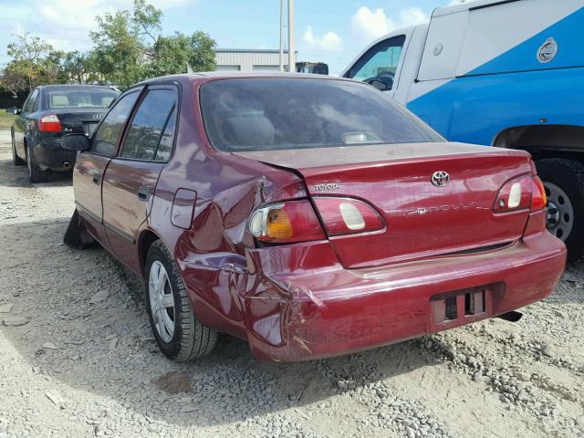 1NXBR12E2XZ201054 - 1999 TOYOTA COROLLA VE BURGUNDY photo 3