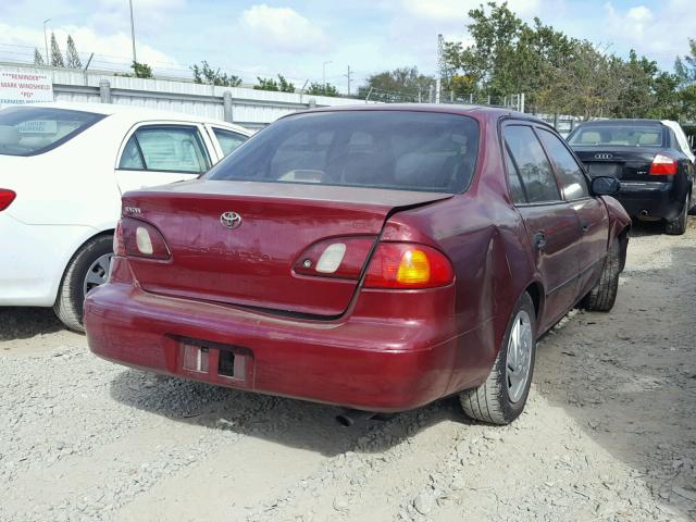 1NXBR12E2XZ201054 - 1999 TOYOTA COROLLA VE BURGUNDY photo 4