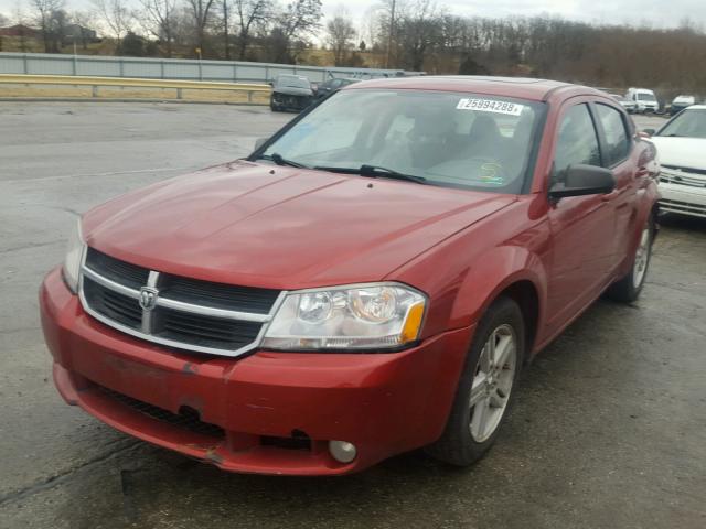 1B3LC56K68N690279 - 2008 DODGE AVENGER SX RED photo 2