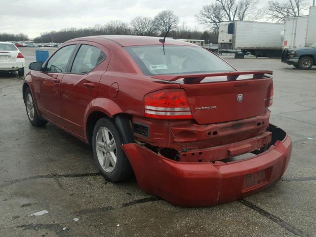 1B3LC56K68N690279 - 2008 DODGE AVENGER SX RED photo 3