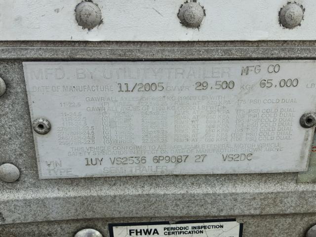 1UYVS25366P908727 - 2006 UTILITY TRAILER WHITE photo 10