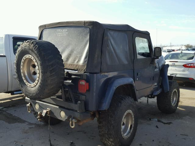 1J4FA39S65P373789 - 2005 JEEP WRANGLER X BLUE photo 4