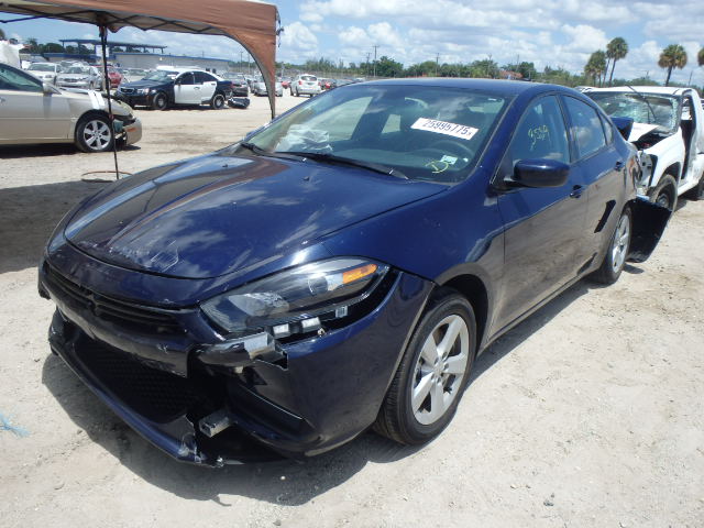 1C3CDFBB8FD204778 - 2015 DODGE DART SXT BLUE photo 2