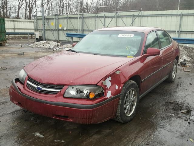 2G1WF52E059359997 - 2005 CHEVROLET IMPALA MAROON photo 2