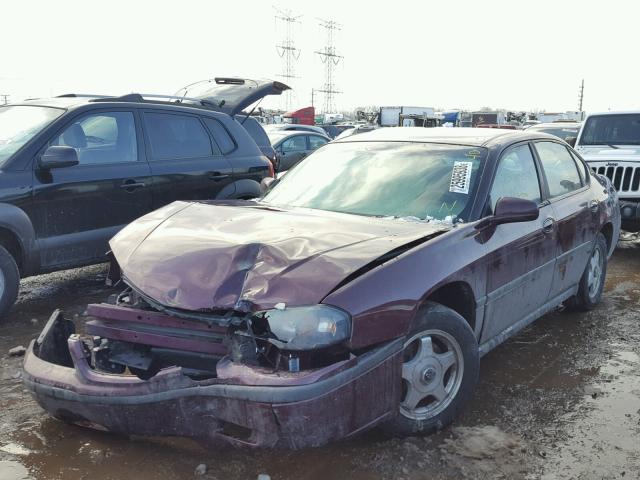 2G1WF52E849115139 - 2004 CHEVROLET IMPALA PURPLE photo 2