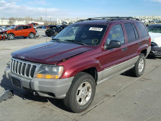 1J4GW48N4YC166711 - 2000 JEEP GRAND CHER BURGUNDY photo 2