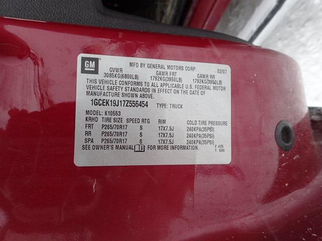 1GCEK19J17Z556454 - 2007 CHEVROLET SILVERADO RED photo 9