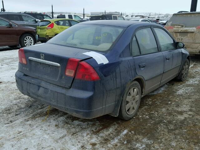 2HGES16882H901071 - 2002 HONDA CIVIC LX BLUE photo 4