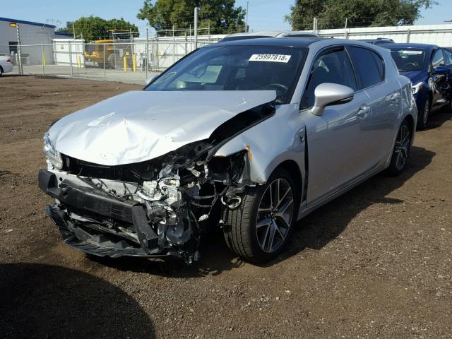 JTHKD5BH5E2200279 - 2014 LEXUS CT 200 SILVER photo 2