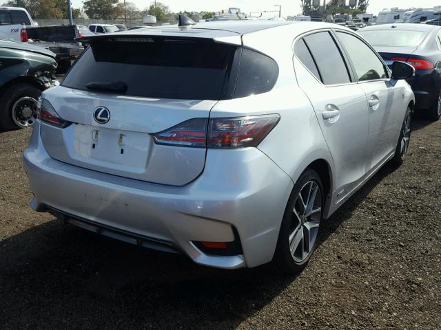 JTHKD5BH5E2200279 - 2014 LEXUS CT 200 SILVER photo 4