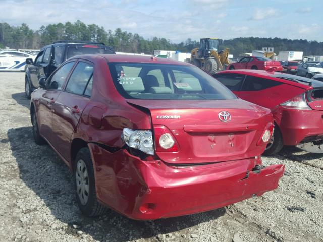 JTDBL40E299080798 - 2009 TOYOTA COROLLA BA RED photo 3