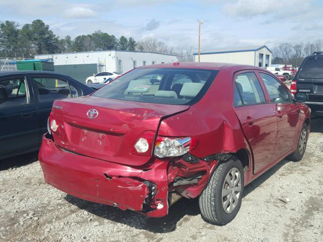 JTDBL40E299080798 - 2009 TOYOTA COROLLA BA RED photo 4