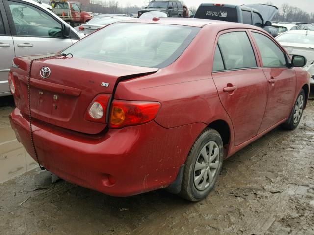 JTDBL40E99J031466 - 2009 TOYOTA COROLLA BA RED photo 4