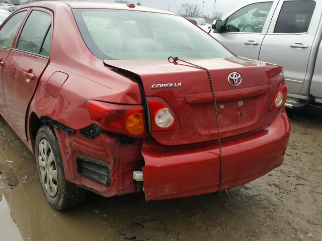 JTDBL40E99J031466 - 2009 TOYOTA COROLLA BA RED photo 9