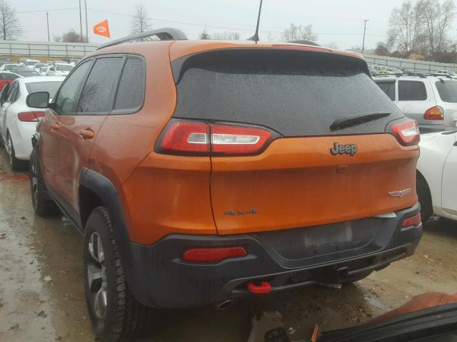 1C4PJMBS1GW134590 - 2016 JEEP CHEROKEE T ORANGE photo 3