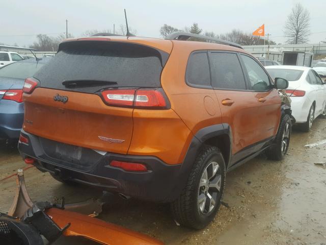 1C4PJMBS1GW134590 - 2016 JEEP CHEROKEE T ORANGE photo 4