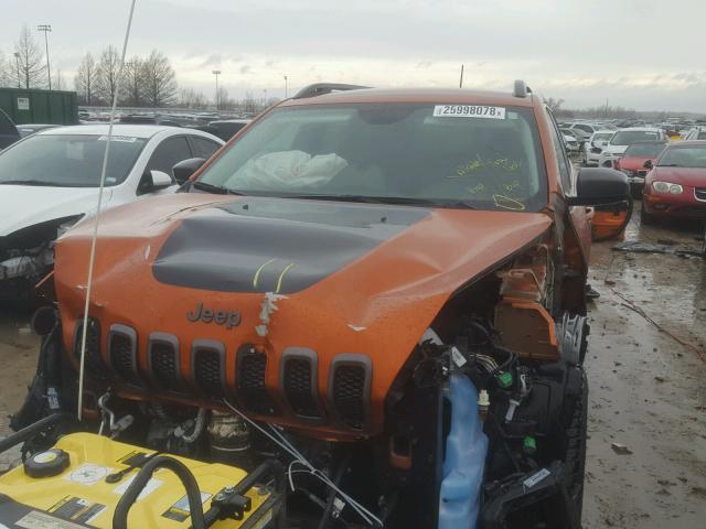 1C4PJMBS1GW134590 - 2016 JEEP CHEROKEE T ORANGE photo 7